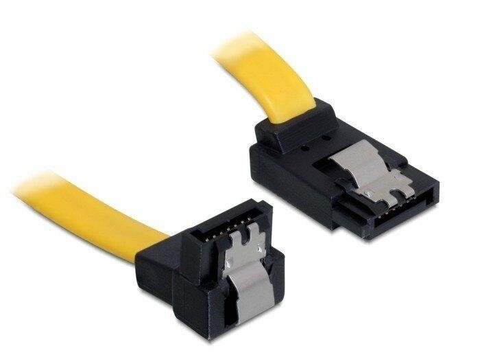 DeLock 82491 - KABEL SATA 100cm gelb ob/un Metall