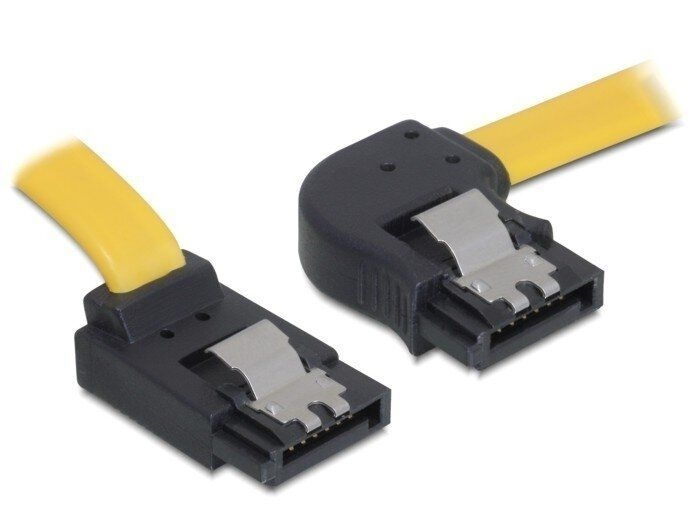 Delock 82526 - KABEL SATA 100cm gelb re/ob Metall