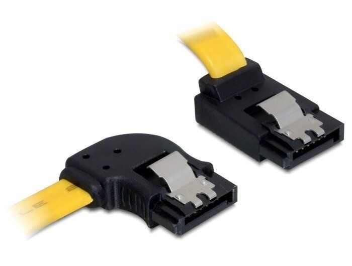 DeLock 82518 - KABEL SATA 100cm gelb li/ob Metal